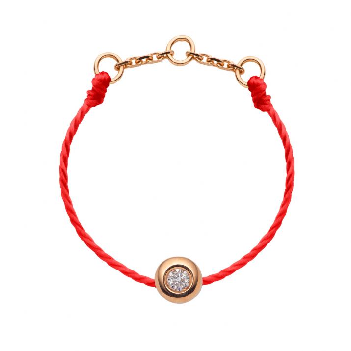 Anillo en hilo con 0.2ct de diamante en base de oro rosa - Redline - 0++