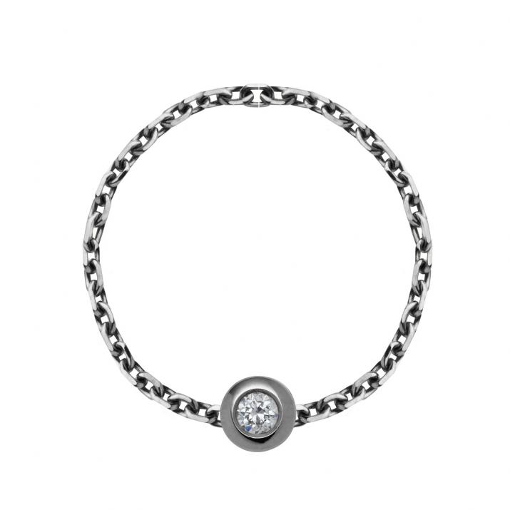 Anillo diamante 0.5ct  cadena en oro negro - Redline - 0++