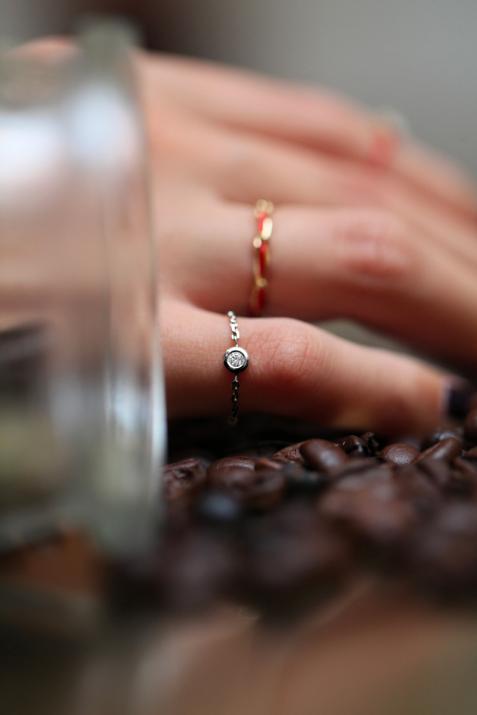 Anillo diamante 0.5ct  cadena en oro negro - Redline - 0++