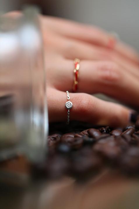 Anillo diamante 0.5ct  cadena en oro blanco - Redline - 0++