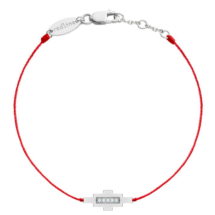 Pulsera en hilo Maya con diamantes en Oro Blanco  - Redline