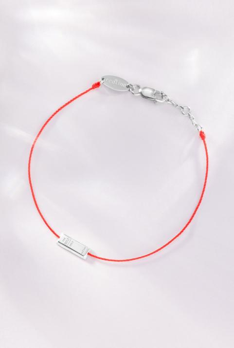 Pulsera hilo lingote oro blanco - Redline - 0++