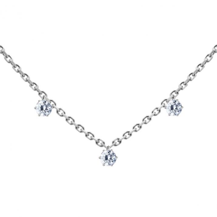 Collar en cadena absolu con diamante de 0.30ct en base de oro blanco - Redline - 0++