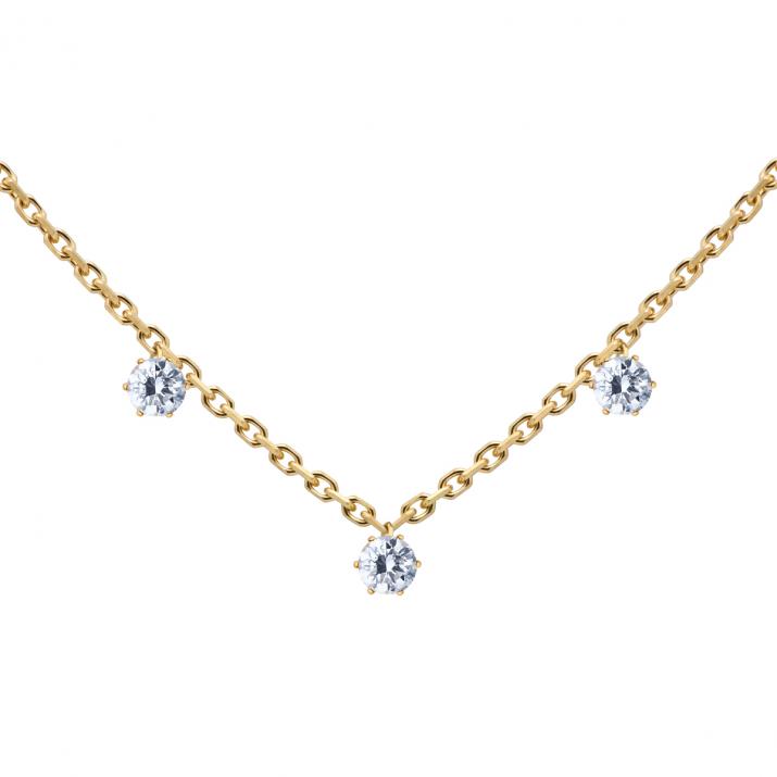 Collar en cadena absolu con diamante de 0.30ct en base de oro amarillo - Redline - 0++