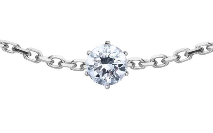 Pulsera en cadena absolu con diamante de 0.10ct en base de oro blanco - Redline - 0++