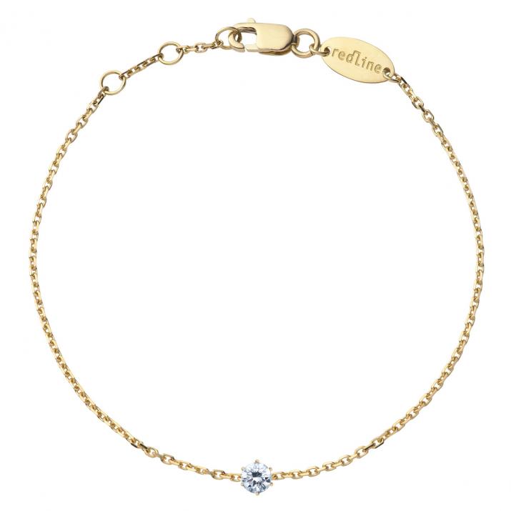 Pulsera en cadena absolu con diamante de 0.10ct en base de oro amarillo - Redline - 0++