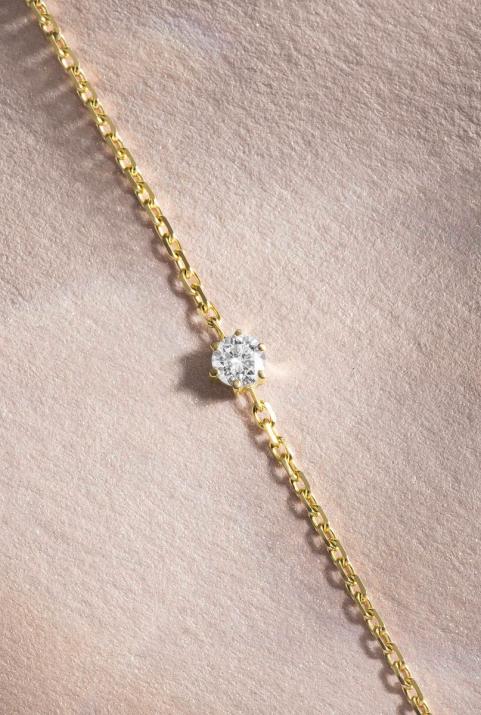 Pulsera en cadena absolu con diamante de 0.10ct en base de oro amarillo - Redline - 0++