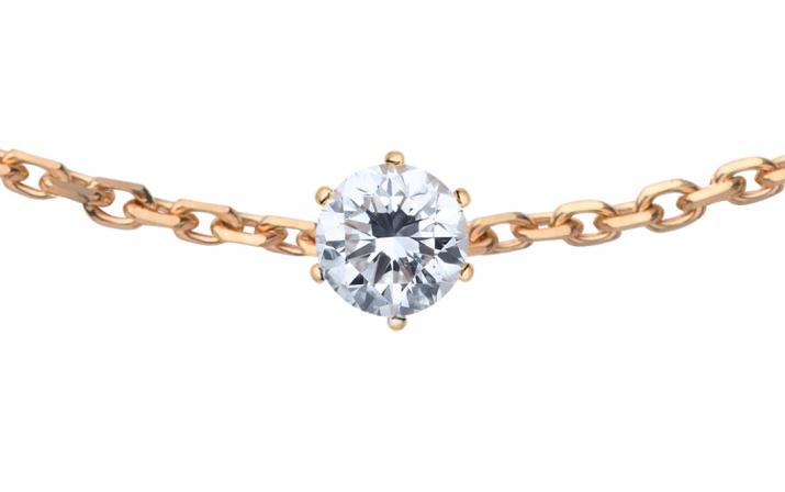 Pulsera en cadena absolu con diamante de 0.10ct en base de oro rosa - Redline - 0++
