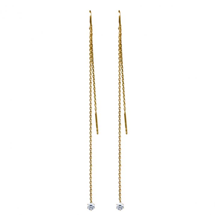 Pendientes con 0.20ct de diamantes en base de oro amarillo - Redline - 0++