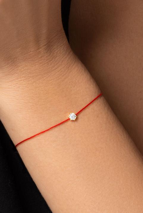 Pulsera en hilo con diamante So Absolu Redline en Oro Amarillo - Redline - 0++