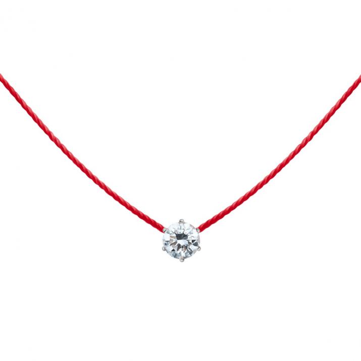 Collar en hilo con diamante absolu en oro Blanco - Redline