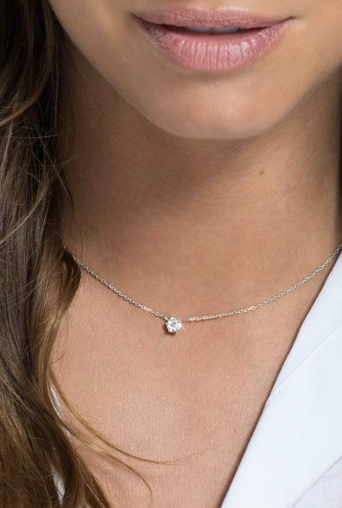 Collar de cadena locamente absoluto de oro blanco - Redline - 0++