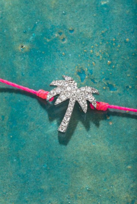 Pulsera de hilo Sunnydays en oro blanco con pavé de diamantes - Redline - 0++