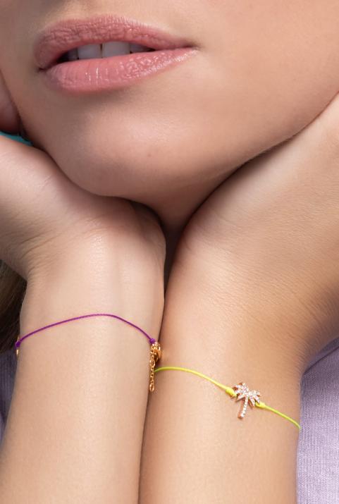 Pulsera de hilo Sunnydays en oro rosa pavimentado con diamantes - Redline - 0++