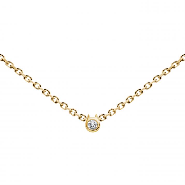 Collar de cadena Mini Pure Cat de diamantes de 0.05 ct en oro blanco - Redline - 0++