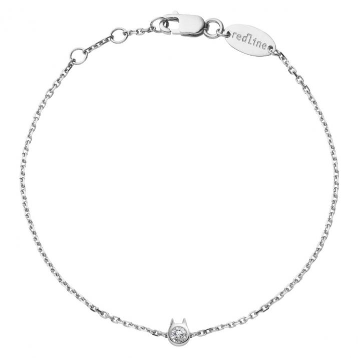 Pulsera de diamantes y cadena Mini Pure Cat en oro blanco de 0,05 ct - Redline - 0++