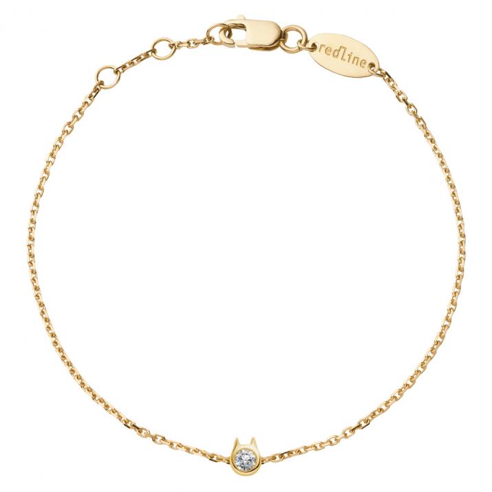 Pulsera de diamantes y cadena Mini Pure Cat en oro amarillo de 0,05 ct - Redline - 0++