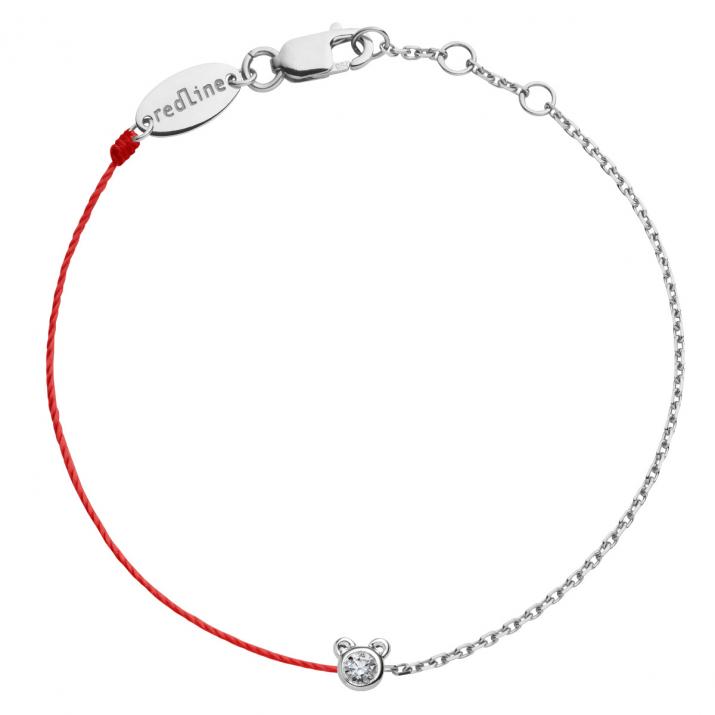 Pulsera mujer Mini Pure Bear cadena e hilo de oro blanco - Redline