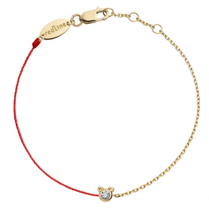 Pulsera mujer Mini Pure Bear cadena e hilo de oro amarillo - Redline