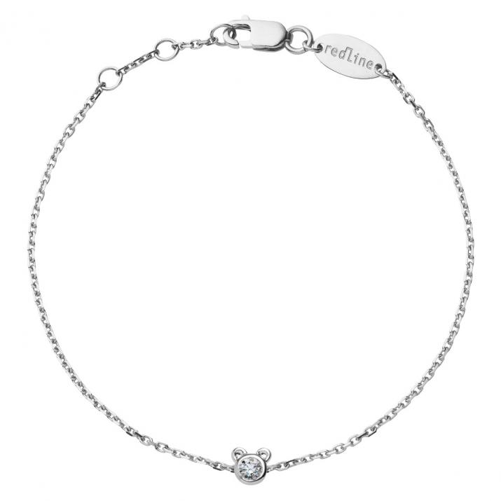 Pulsera de cadena y diamantes de 0,05 ct engastada en forma de oso de oro blanco - Redline - 0++