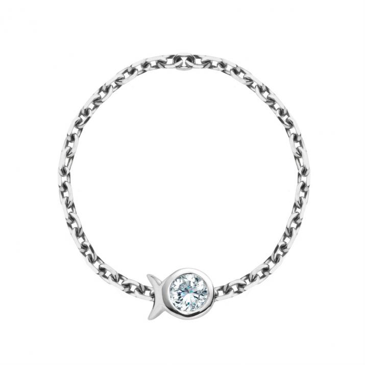 Anillo de Cadena Mini Pure Fish Oro Blanco - Redline