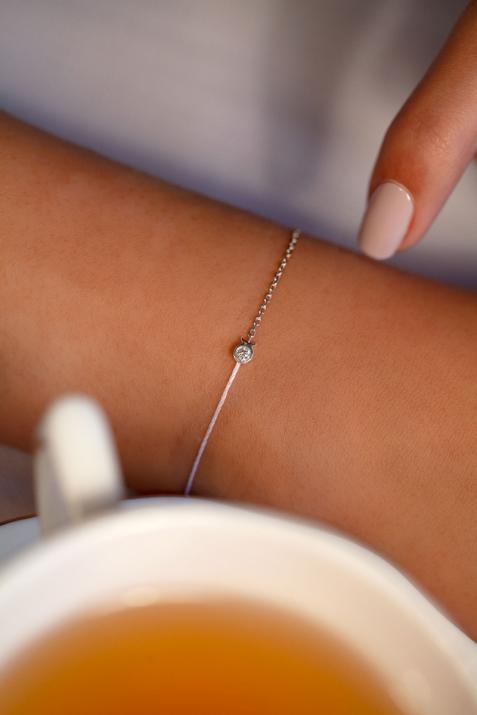 Pulsera pez oro blanco 18k y diamantes  - Redline - 0++