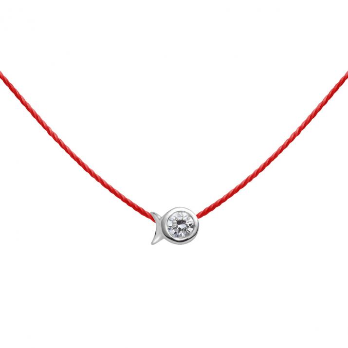 Collar Mini Pure Fish con hilo de oro blanco - Redline - 0++