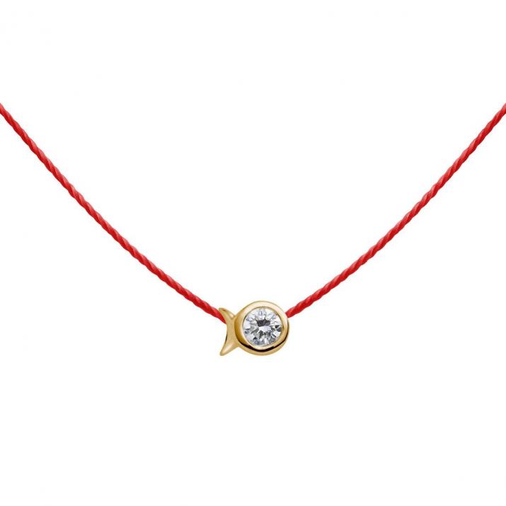 Collar Mini Pure Fish con hilo de oro amarillo - Redline - 0++