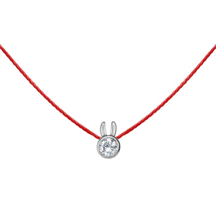 Collar para mujer Mini Pure Rabbit en oro blanco de 18 k - Redline - 0++