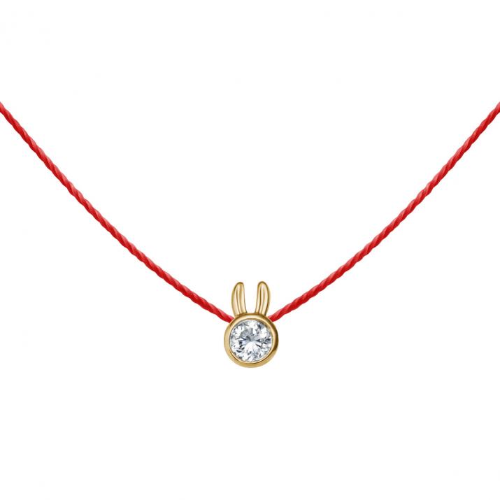 Collar para mujer Mini Pure Rabbit en oro amarillo de 18 k - Redline - 0++