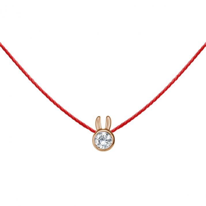 Collar para mujer Mini Pure Rabbit en oro rosa de 18 k - Redline - 0++