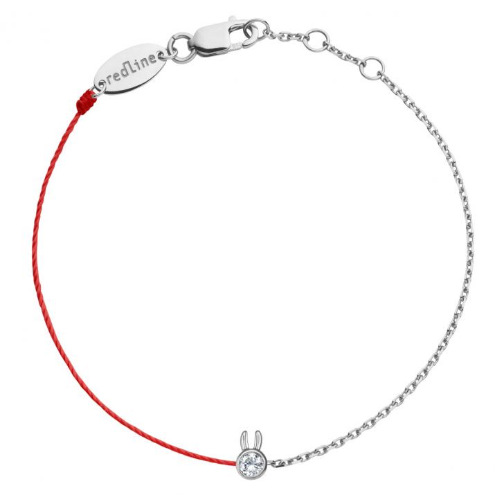 Pulsera doble mini conejo puro oro blanco - Redline - 0++