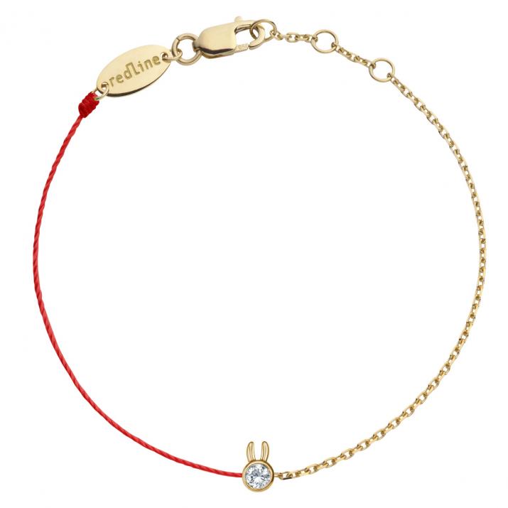 Pulsera doble mini conejo puro en oro amarillo - Redline - 0++