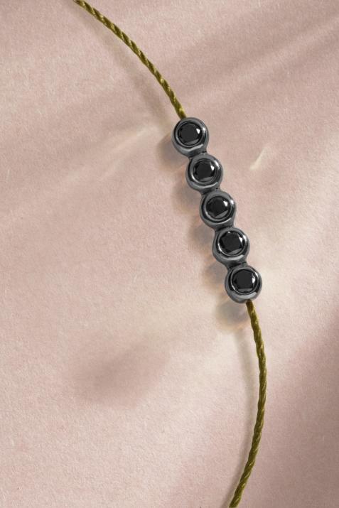 Pulsera de hilo de río Kcolor oro negro - Redline - 0++