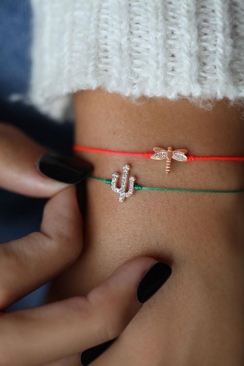 Pulsera de libélula hilo de oro rosa - Redline - 0++