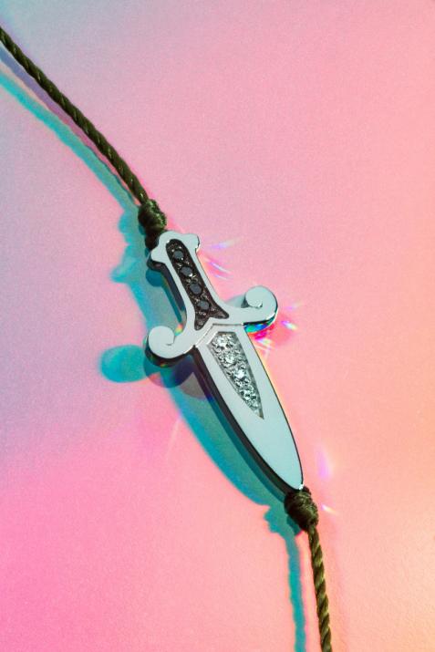 Hilo De Pulsera Cortada Hombres De Oro Blanco - Redline - 0++