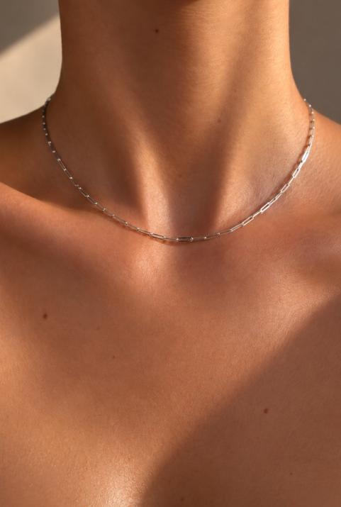 Collar de cadena My Way en oro blanco - Redline - 0++