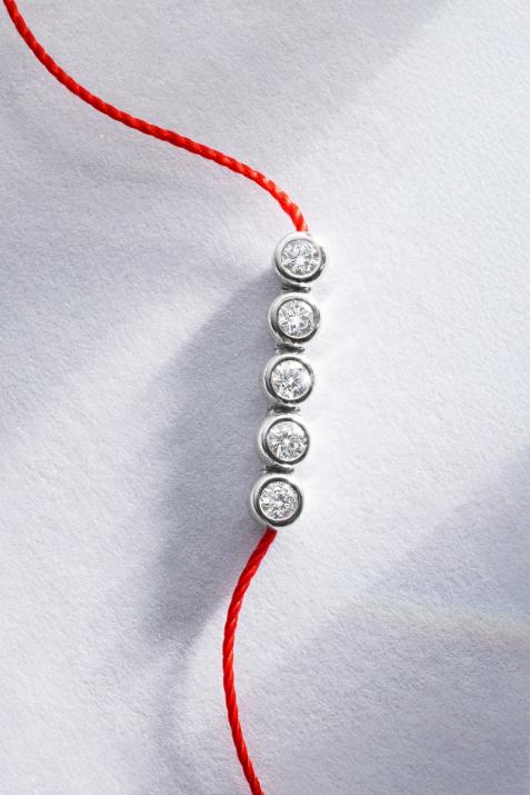 Río 5 Hilo de pulsera de oro blanco - Redline - 0++