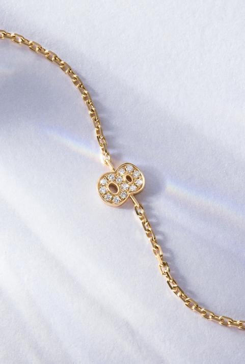 Mi número Pavé Diamonds Cadena Pulsera de oro amarillo - Redline - 0++