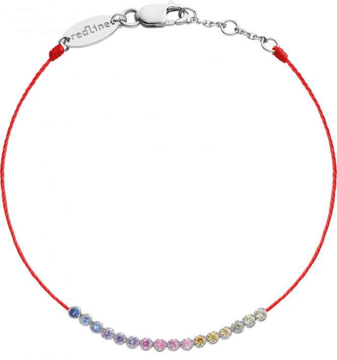 Marilyn Rainbow Sapphires Pulsera de hilo de oro blanco - Redline - 0++