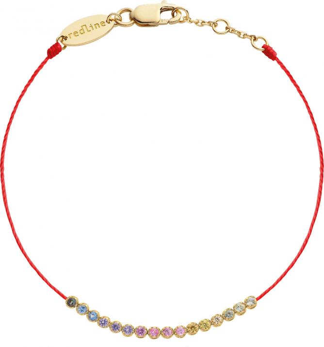 Marilyn Rainbow Sapphires Pulsera de hilo de oro amarillo - Redline - 0++