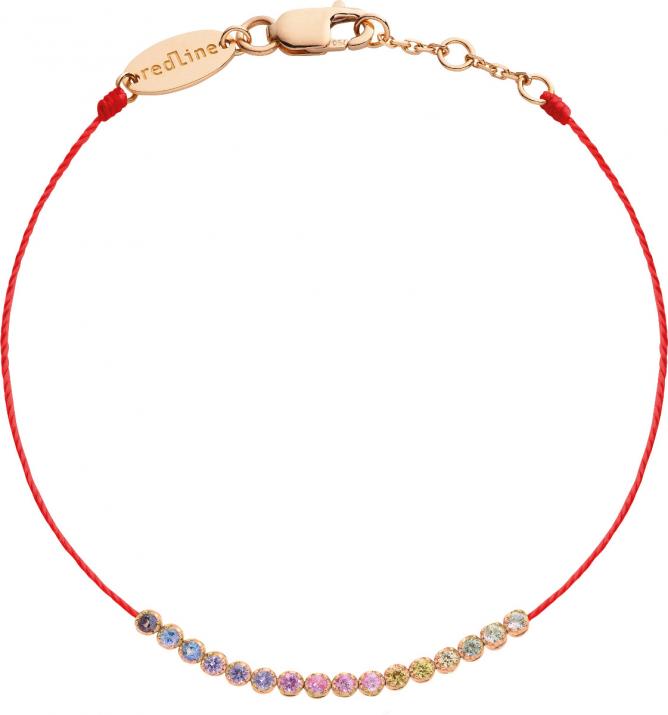 Marilyn Rainbow Sapphires Pulsera de hilo de oro rosa - Redline - 0++