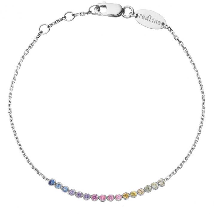 Pulsera de cadena de arcoiris Marilyn oro blanco - Redline
