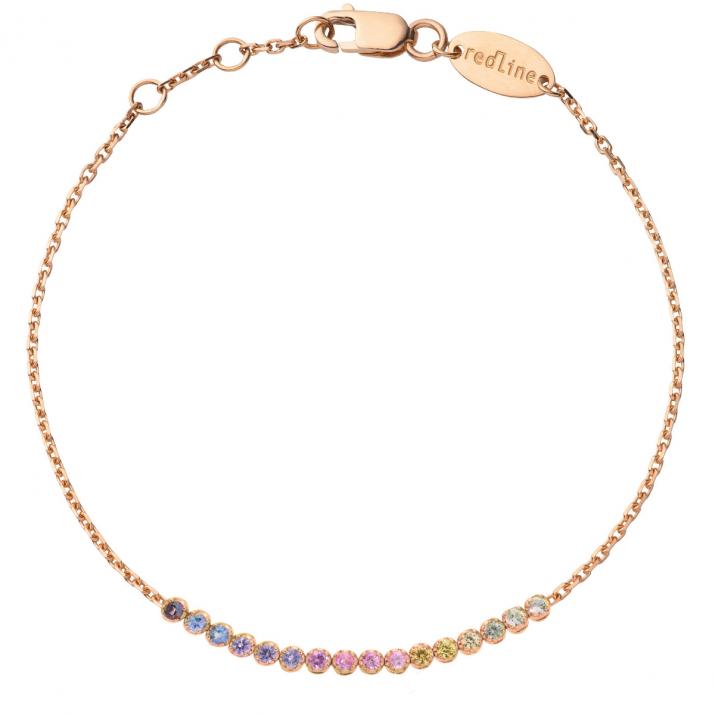 Pulsera de cadena de arcoiris Marilyn oro rosa - Redline