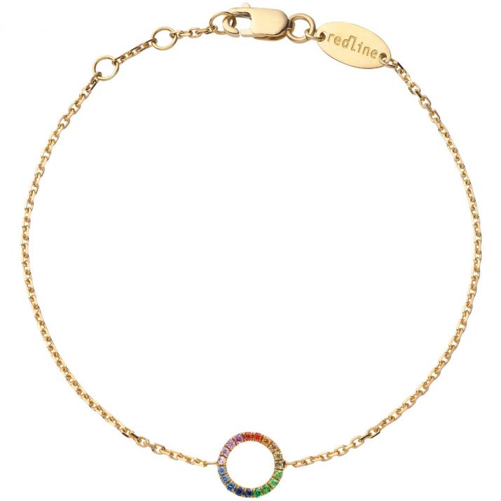 Mini aura de la cadena de arcoiris sapphirs pulsera de oro amarillo - Redline - 0++