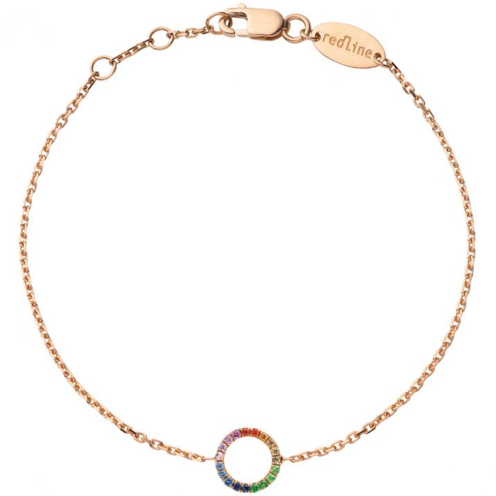Mini Aura Pulsera de la cadena del arco iris oro rosa - Redline - 0++