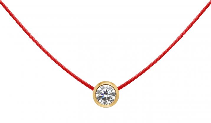 Collar hilo con diamante de 0.10ct en oro amarillo - Redline - 0++