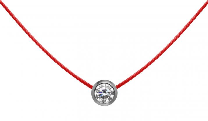 Collar hilo con diamante de 0.10ct en oro negro - Redline - 0++
