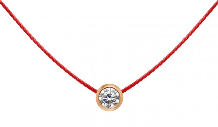 Collar hilo con diamante de 0.10ct en oro rosa - Redline - 0++