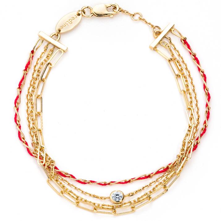 Pulsera de Cadena e Hilo Generous Oro Amarillo - Redline